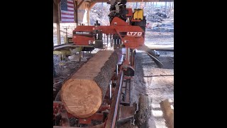 Woodmizer LT70 Sawmill flying through some pine logs