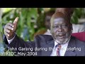 late dr john garang mabior speech during the cpa briefing at kicc may 2004. rip