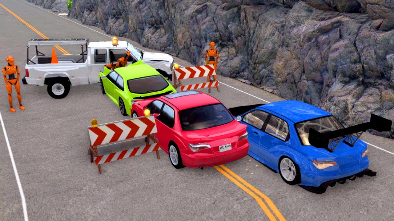 BeamNG Drive - Tunnel Car Crashes - YouTube