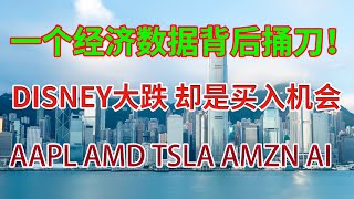 一个经济数据背后捅刀！DISNEY大跌 却是买入机会。AMZN加速上涨！美股分析 STOCK AAPL AMD TSLA AMZN AI PLTR ASML ARKK