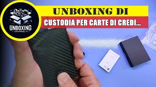 VON HEESEN Custodia per carte di credito da uomo carbonio, senza scomparto per monete, nero