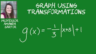 Graph using Transformations | Absolute Value | Compression, Shift, Reflection