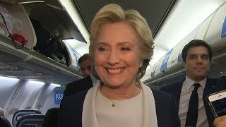 Hillary Clinton speaks from plane on debate performance