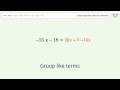 Linear equation with one unknown: Solve 3(x-6)-8x=-2+5(2x+1) step-by-step solution