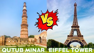 Qutub Minar VS Eiffel Tower | Monument VS Landmark | #shorts #india #viralvideo #paris