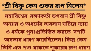 ভগবান বিষ্ণু এত পশু থাকতে শূকরের রূপ কেন ধারণ করলেন || বরাহ অবতার|| storytelling || barah avtar