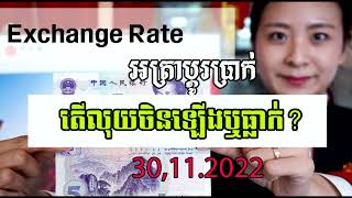 អត្រាប្តូរប្រាក់ថ្ងៃនេះ Currency Rate 30 11 22