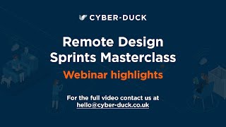 Remote Design Sprints Masterclass [Highlights]