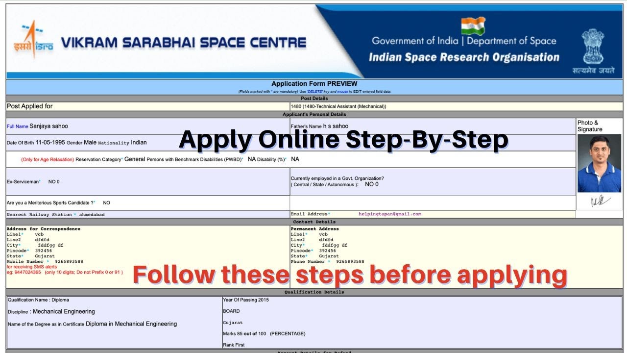 How To Apply VSSC Technician B, Technical Assistant Online Form Step By ...