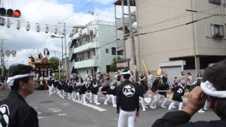 2015大阪市だんじり祭り平野区加美正覚寺、試験曳き⑦やりまわし（平成27年6月28日）