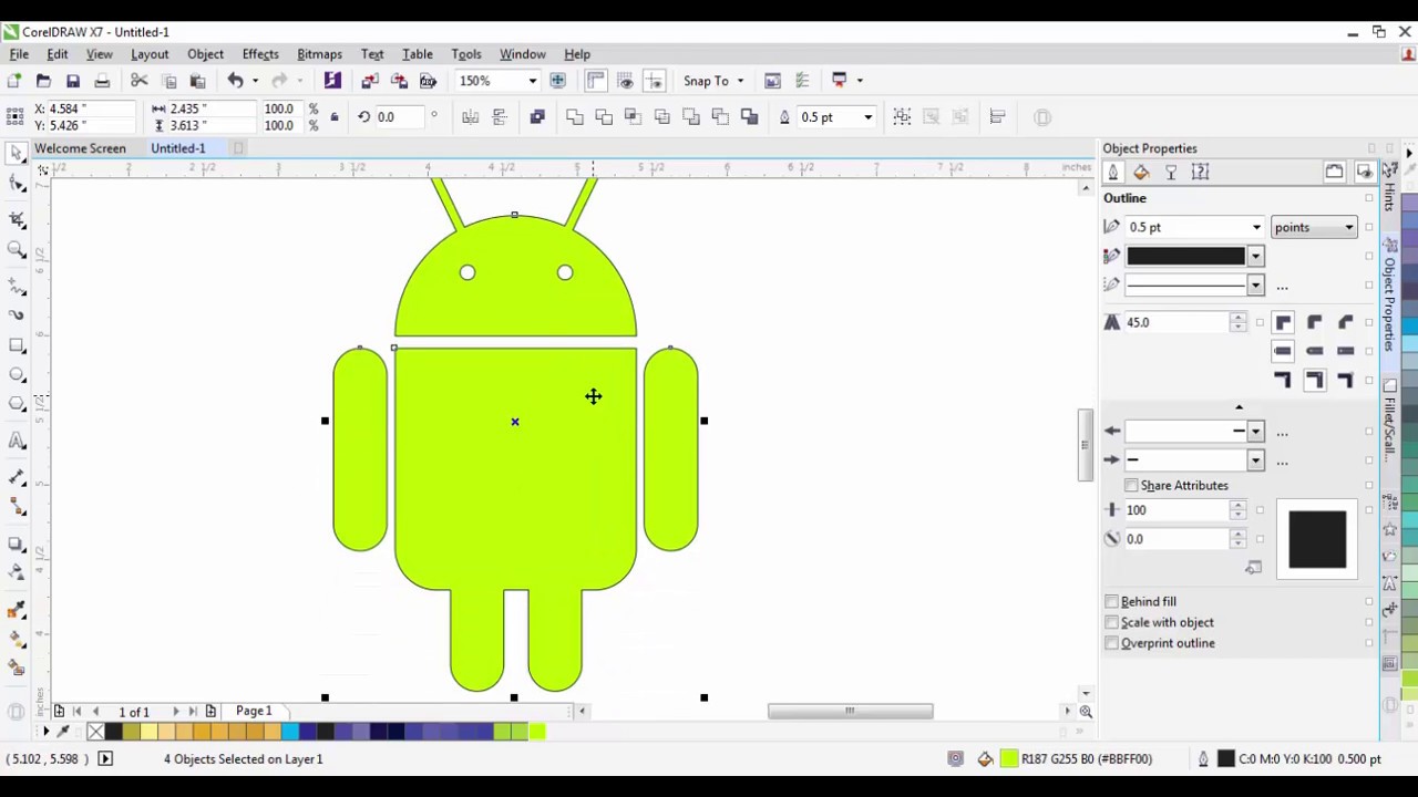 Tutorial Coreldraw Membuat Logo Android Youtube