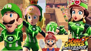 Mario Strikers Battle League Luigi Peach Toad and Pauline vs Team Waluigi at Desert Ruin