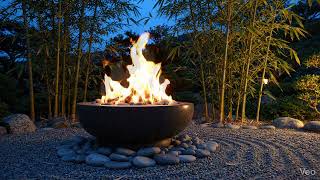 3 Hours of Zen Garden Fire Pit Ambience with Bamboo Sounds for Deep Relaxation alpha fade loop 1