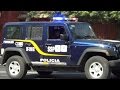 Mexico City Police (SSP CDMX) Jeep Wrangler unit DF-319-S2 responding urgently in code 3