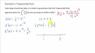 Trapezoidal Rule - Error Bound Example 1