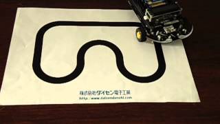 ライントレースカーロボットのデモ走行