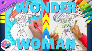 How to Color Wonder Woman | Learning to Color for Kids | Dad and Daughter Coloring | AAN