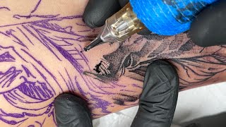 Real speed tattooing | Watercolor horse tattoo