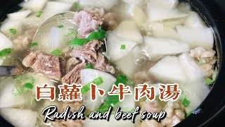 白萝卜牛肉汤 Radish and beef soup｜汤浓郁肉不柴的正确操作，元气满满。养儿子食谱