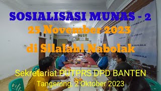 SOSIALISASI MUNAS-2 Tanggal 25 November 2023 di SILALAHI NABOLAK.