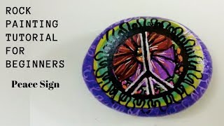 Rock Painting Tutorial For Beginners - Peace Sign