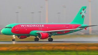 [FullHD] Windrose Aviation A320 (UR-WRM) Waterspray Take off at Munich Airport!