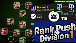 Rankpush In Main Account 🔥 efootball gameplay 🔥#efootball#efootballlive