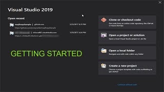 Visual Studio 2019 (Getting Started)