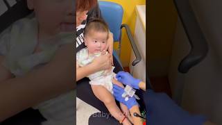 Baby Vaccine action at hospital 🏥 and funny 😂 #baby #love #cute #family #babygirl #happy #funnyvid