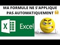 Que faire lorsque mes formules Excel ne s'appliquent pas automatiquement après chaque modification ?