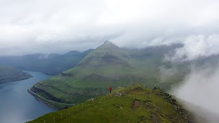 Hvíthamar mountain ridge and the Funningur fjord (Faroe Islands)
