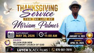 Thanksgiving Service For The Life Of Miriam Palmer