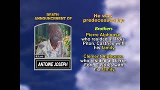 Antoine Joseph ~ Medium Obituary-