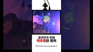 음주단속 피해 역주행한 트럭