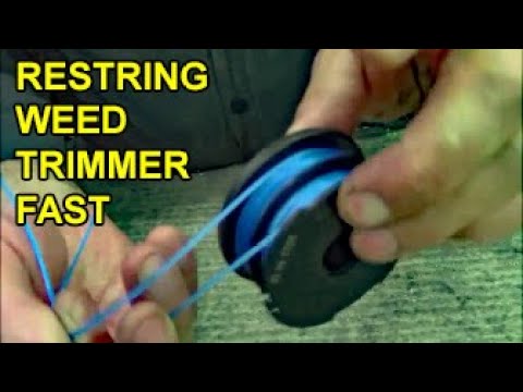 How to restring dual-sided spool lawn weed eater trimmer with 2 strings How to restring dual-sided spool lawn weed eater trimmer with 2 strings