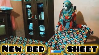 Husband ki Pasand sy new bed 🛏️sheets li { Misbah family vlogs1 }