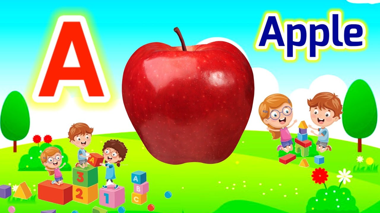 A For Apple🍎 B For Ball⚽, Learn Alphabet, ABCD Songs, A-Z Alphabet With ...