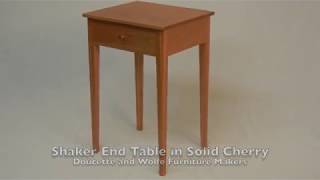 Shaker End Table hand made in solid cherry by Doucette and Wolfe Furniture Makers Shaker Night Stand