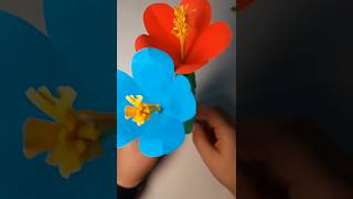 How to make hibiscus flowers from paper #shorts #hibiscus #flowers #colored paper