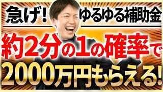 【超大盤振る舞い！】2分の1の確率で約2000万円もらえる補助金に採択されやすい方法！