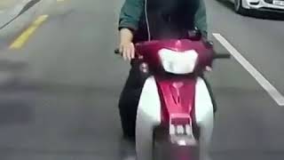 Moto Crash. Using A Phone While Driving.