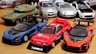 一つ上の上質、2019年7月発売の新作 新車両 トミカプレミアム マクラーレンセナ(発売記念仕様)・スカイライン ターボ スーパーシルエット・16式機動戦闘車