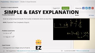 4.1 SMALLER OR EQUAL ELEMENTS (Binary Search)-Interviewbit #binarysearch#interview