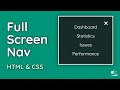 How to Create a Full Screen Navigation Menu - HTML, CSS & JS Tutorial (Web Design)