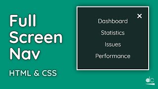 How to Create a Full Screen Navigation Menu - HTML, CSS & JS Tutorial (Web Design)