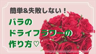 簡単すぎる！バラのドライフラワーの作り方♡ほったらかしで出来ちゃいます♪