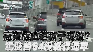 高架版山道猴子現蹤? 駕駛台64線蛇行逼車｜TVBS新聞@TVBSNEWS01