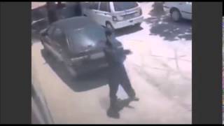 Unlucky guy crushed by falling AC unit