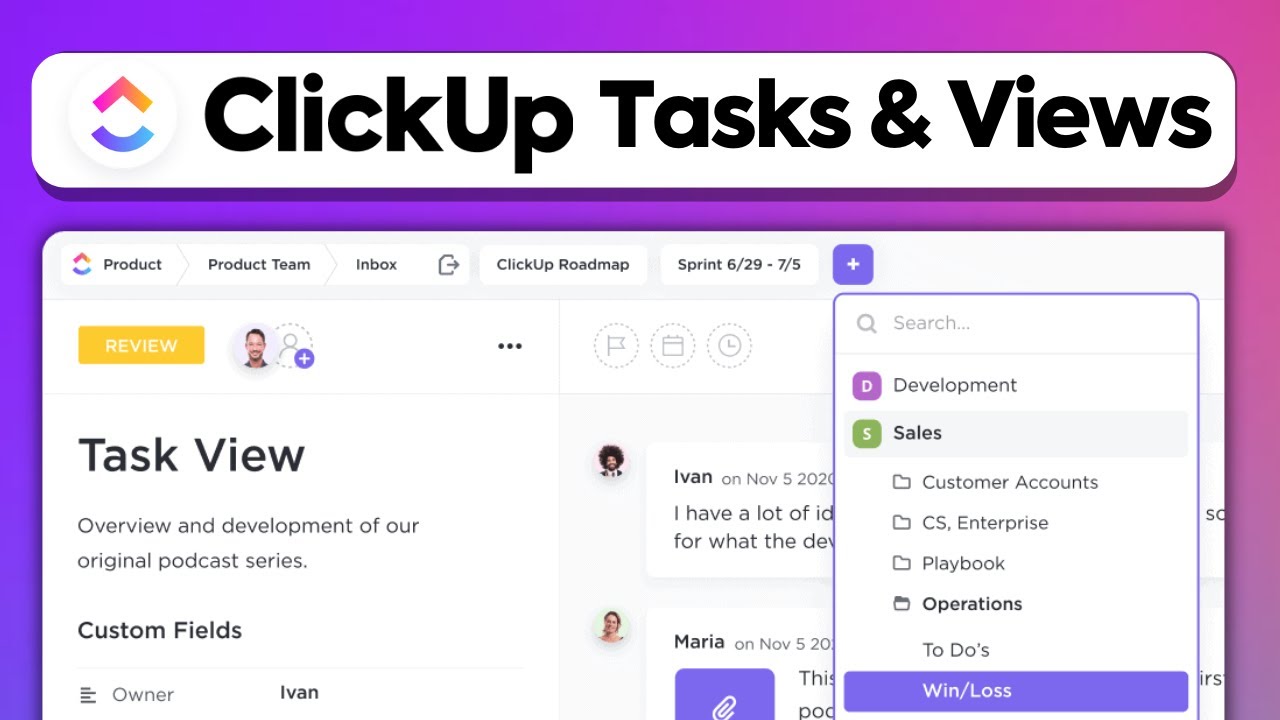 Clickup Tasks And Views Clickup Tutorial Youtube
