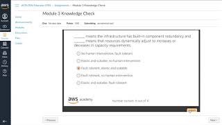 AWS Academy Cloud Foundation - Module 3 Knowledge Check - 2022 Version
